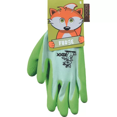 FUDGE kesztyű nylon, latex tenyér zöld 4