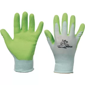 FUDGE kesztyű nylon, latex tenyér zöld 5