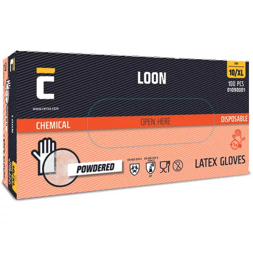 LOON kesztyű latex púderes L-9