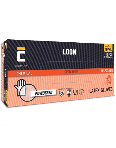 LOON kesztyű latex púderes XL-10