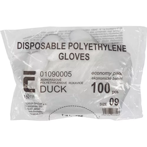 DUCK kesztyű PE fehér 100db L-9