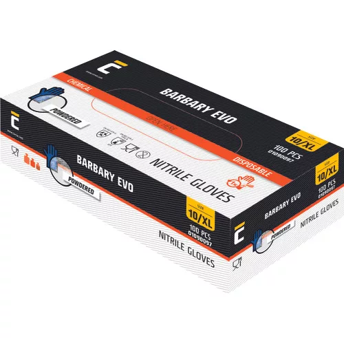 BARBARY EVO kesztyű nitril púderes XL-10