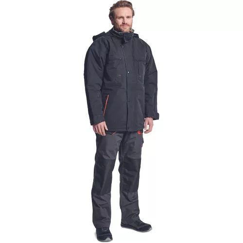 EMERTON téli kabát fekete/narancs 3XL