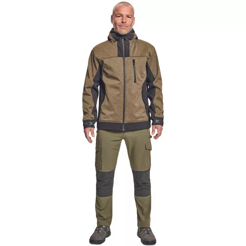 HUYER SOFTSHELL kabát bézs 3XL