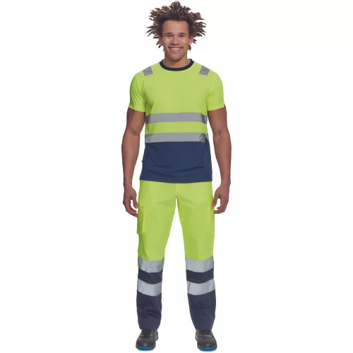 MONZON Hi-Vis póló sárga-navy M