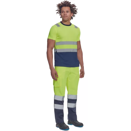 MONZON Hi-Vis póló sárga-navy M