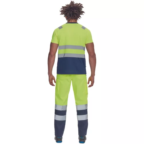 MONZON Hi-Vis póló sárga-navy M