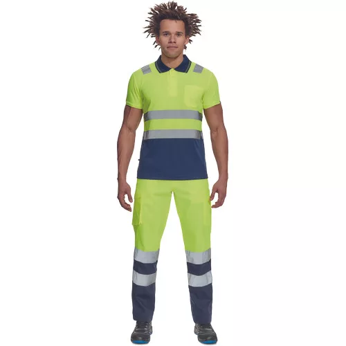 CADIZ HV galléros póló sárga/navy L