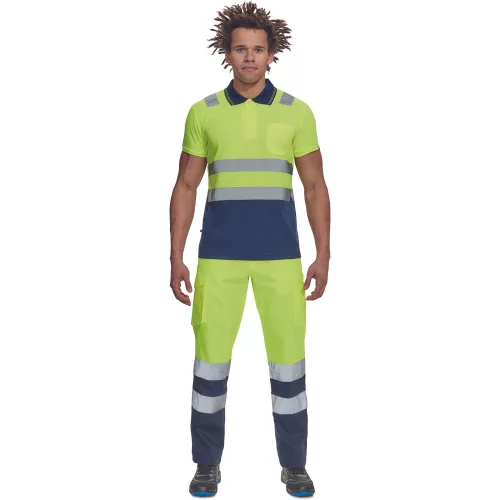 CADIZ HV galléros póló sárga/navy XL