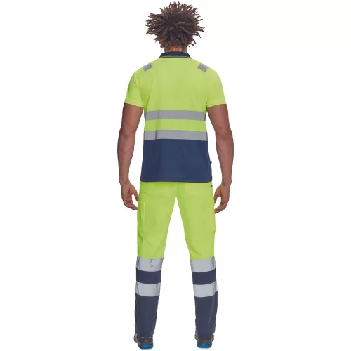CADIZ HV galléros póló sárga/navy XL