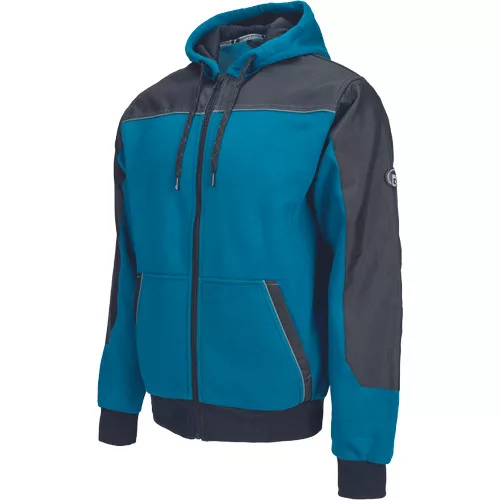 CREMORNE kapucnis kardigán petrol kék L