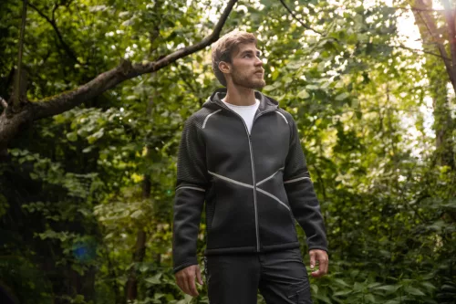 L-SURE CRAIG kapucnis kardigá fekete 4XL