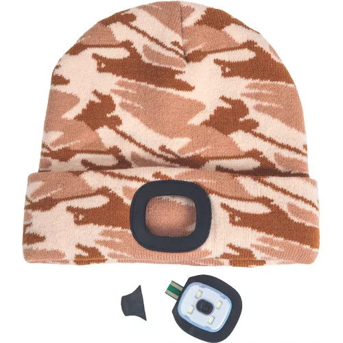 DEEL LED sapka fejlámpával bézs terepmin