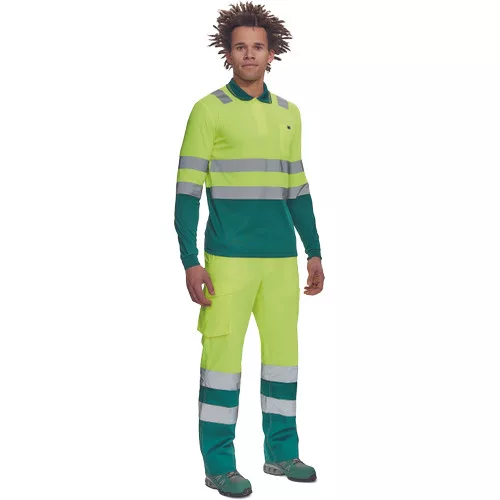 LEON HV póló hosszú ujjú sárga/zöld M