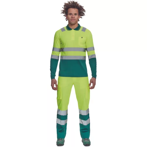 LEON HV póló hosszú ujjú sárga/zöld L