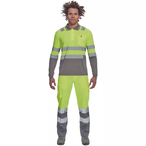 LEON HV póló hosszú ujjú sárga/szürke5XL