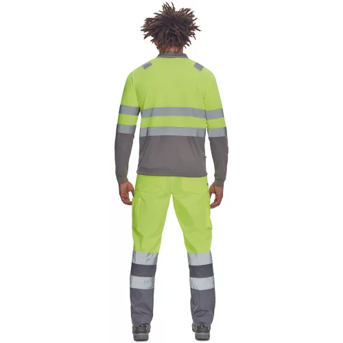 LEON HV póló hosszú ujjú sárga/szürke5XL