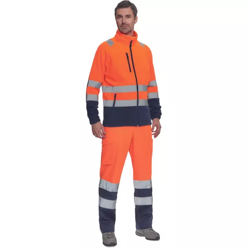 SEVILLA HV polár pulóver naranc/navy S