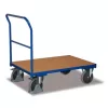 Tolókaros kocsi, rakodófelület hxsz 1030x600 mm, külső méretek hxszxm 1125x600x1015 mm, teherbírás 500 kg, ral 5010 enciánkék