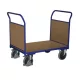 Dupla végfalú kocsi fa falakkal, rakodófelület hxszxm 850x500 mm, külső méretek hxszxm 1040x500x975 mm, teherbírás 400 kg, ral 5010 enciánkék