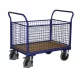 Négyfalú kocsi hálós falakkal, rakodófelület hxszx1000x550 mm, külső méretek hxszxm 1190x600x1015 mm, teherbírás 500 kg, ral 5010 enciánkék