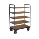Többszintes kocsi, 5 rakodófelülettel hxsz 850x500 mm, külső méretek hxszxm 910x500x1530 mm, teherbírás 250 kg