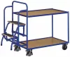 Komissiózó kocsi, 2 rakodófelülettel hxsz 985x590 mm, 2 lépcsős létra, külső méretek hxszxm 1455x625x1320 mm, teherbírás 250 kg