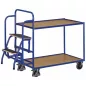   Komissiózó kocsi, 2 rakodófelülettel hxsz 985x590 mm, 2 lépcsős létra, külső méretek hxszxm 1455x625x1320 mm, teherbírás 250 kg