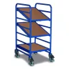 Euro dobozos kocsi, 3 fa polccal, rakfelület hxsz 410x610 mm, külső méretek hxszxm 520x665x1125 mm, teherbírás 200 kg