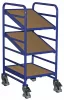 Euro dobozos kocsi, 3 fa polccal, rakfelület hxsz 410x610 mm, külső méretek hxszxm 520x665x1125 mm, teherbírás 200 kg