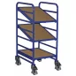   Euro dobozos kocsi, 3 fa polccal, rakfelület hxsz 410x610 mm, külső méretek hxszxm 520x665x1125 mm, teherbírás 200 kg
