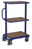 Asztalkocsi, 3 nyitott kerettel (fix), rakodófelület hxsz 610x410 mm, külső méretek hxszxm 815x455x1185 mm, teherbírás 200 kg