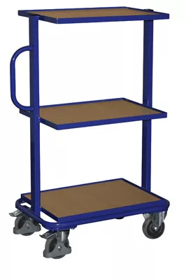 Asztalkocsi, 3 nyitott kerettel (fix), rakodófelület hxsz 610x410 mm, külső méretek hxszxm 815x455x1185 mm, teherbírás 200 kg