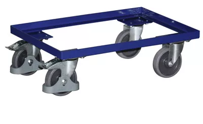 Euro dobozos roller, nyitott váz, rakodófelület hxsz 600x400 mm, külső méretek hxszxm 610x415x205 mm, teherbírás 250 kg