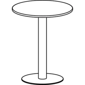   Állóasztal, átmérő x magasság 900x1100 mm, kerek, asztallap színe juhar, oszlop ezüst, talp antracit