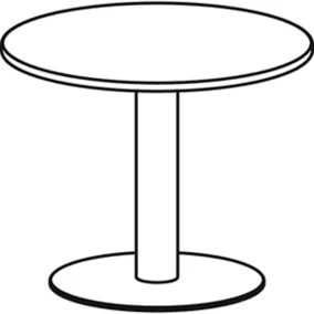   Talapzatos asztal, átmérő x magasság 900x720 mm, kerek, asztallap színe juhar, oszlop ezüst, talp antracit