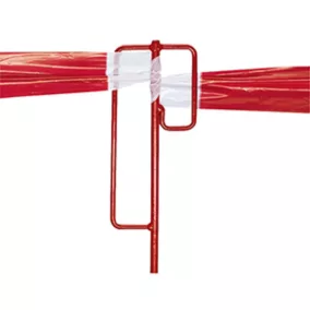   Lezárótartó, sima acél, pirosra festve, kb. 14/1200 mm, súly 2 kg, minimum rendelés 5 darab