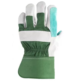   BŐRKESZTYŰ, SZÜRKE HASÍTÉK, DUPLA BŐR TENYÉR/ZÖLD VÁSZON_10