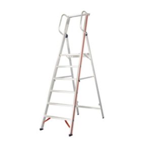   Platformlétra korláttal, összecsukható, platformmagasság korlát nélkül 950 mm, 4 lépcsőfok