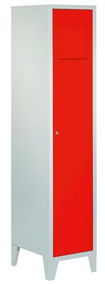 Mosókonyha szekrény, lábak, fedél, 7 kampó a szennyeszsáknak, hengerzár, széxméxma 400x500x1850 mm, ral 7035/3000