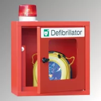 Defibrillátor szekrény riasztási funkcióval + lámpával