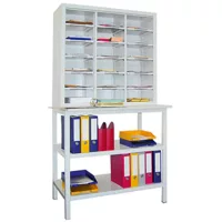 3x6 rekeszes, tárolóasztal, ral 7035