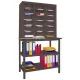 Rendezőpolc, széxméxma 1000x700x1950 mm, 3x6 rekesz, polcmélység 400 mm, tárolóasztal maxmé 950x600 mm 2 polccal, ral 7016 antracit
