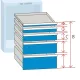 Fiókos szekrényház elektronikus kombinációs zárral, szé x mé x ma 1023x725x1450 mm, ral 5012