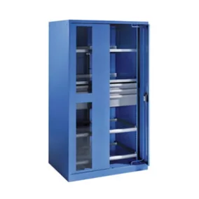   Strapabíró szekrény lengőajtókkal és betekintőablakokkal, elektromos. kombinációs zár, szé x mé x ma 1146x690x1950 mm, ral 5012