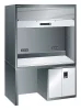 Munkaállomás rendszer széxméxma 1434x725x1900 mm, ral 7035, 1 felső szekrény redőnnyel, 1 alsó szekrény, 1 vasalatszekrény