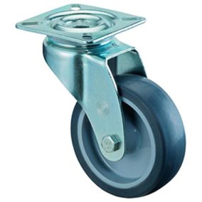   Berendezés beállókerék, szürke gumi, átmérő 100 mm, teherbírás 80 kg, golyóscsapágy, csavaros talp