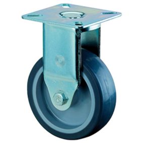   Berendezés fixkerék, szürke gumi, átmérő. 100 mm, teherbírás 80 kg, golyóscsapágy, csavaros lemez