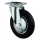 Szállítóeszköz forgógörgő, fekete gumi, átmérő. 80 mm, teherbírás 50 kg, görgőscsapágy, csavaros lemez