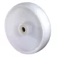 Szállítóeszköz kerék, fehér műanyag, átmérő. 80 mm, teherbírás 125 kg, görgőscsapágy
